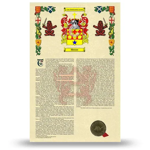 Merser Armorial History with Coat of Arms