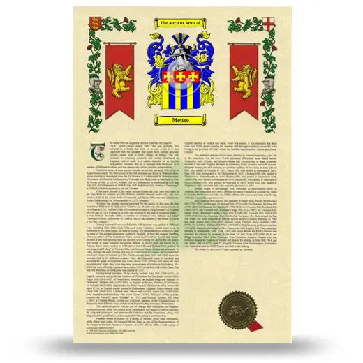 Meuse Armorial History with Coat of Arms