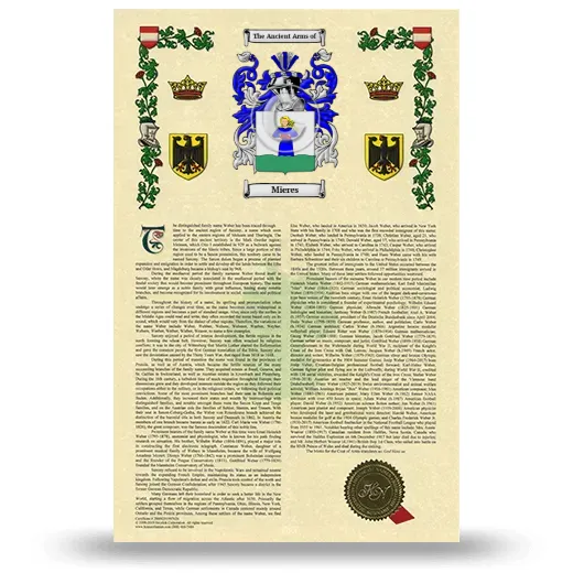 Mieres Armorial History with Coat of Arms