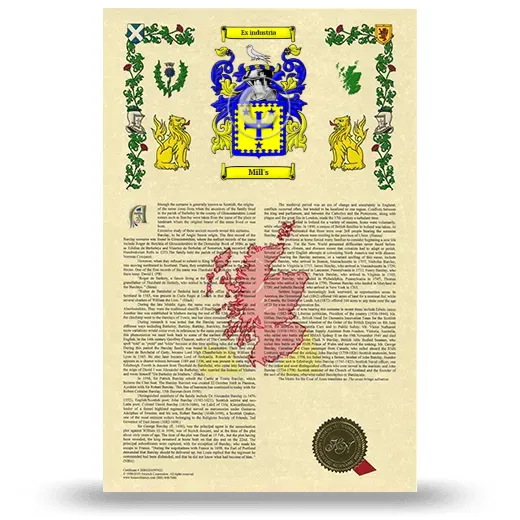 Mill's Armorial History with Coat of Arms