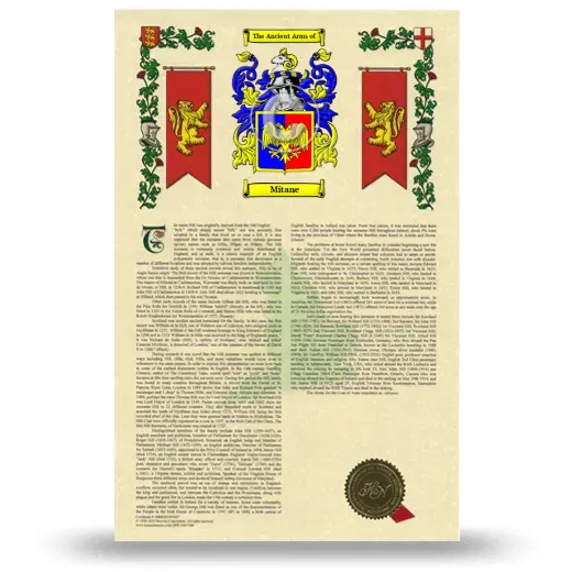 Mitane Armorial History with Coat of Arms