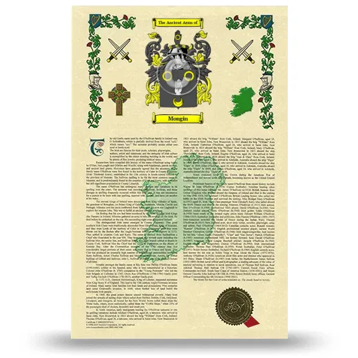 Mongin Armorial History with Coat of Arms