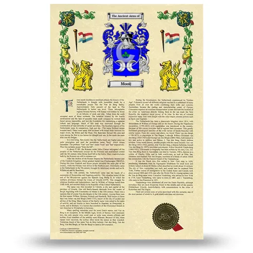 Mooij Armorial History with Coat of Arms