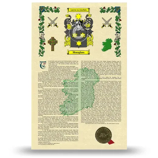 Moraghan Armorial History with Coat of Arms
