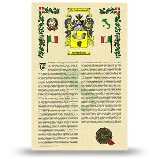 Moranduzzo Armorial History with Coat of Arms