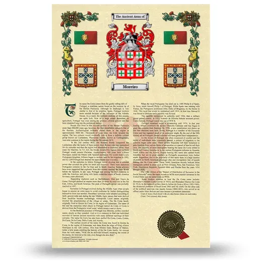 Moreiro Armorial History with Coat of Arms