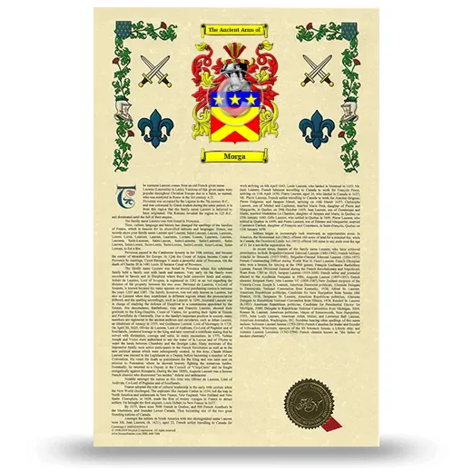Morga Armorial History with Coat of Arms