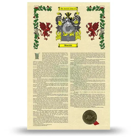 Morrish Armorial History with Coat of Arms