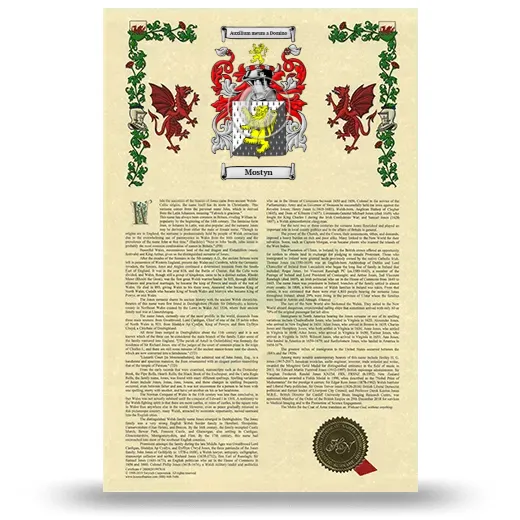 Mostyn Armorial History with Coat of Arms