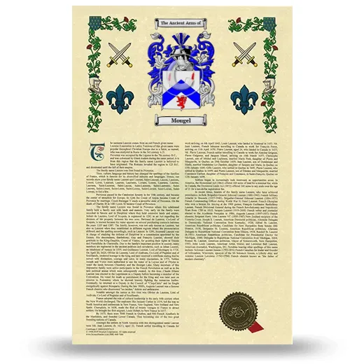 Mougel Armorial History with Coat of Arms