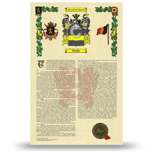 Moulin Armorial History with Coat of Arms
