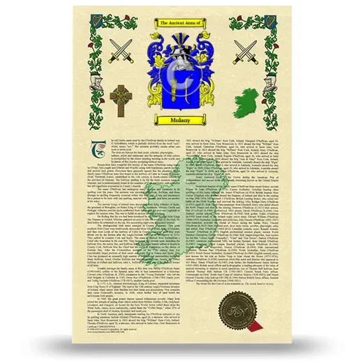 Mulany Armorial History with Coat of Arms