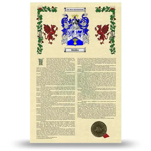 Mulder Armorial History with Coat of Arms