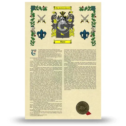 Myno Armorial History with Coat of Arms