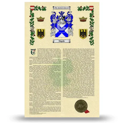 Nägele Armorial History with Coat of Arms