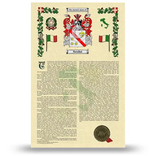 Natalini Armorial History with Coat of Arms