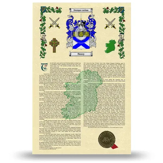 Neecy Armorial History with Coat of Arms