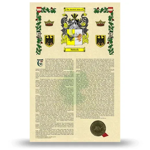Neitsch Armorial History with Coat of Arms