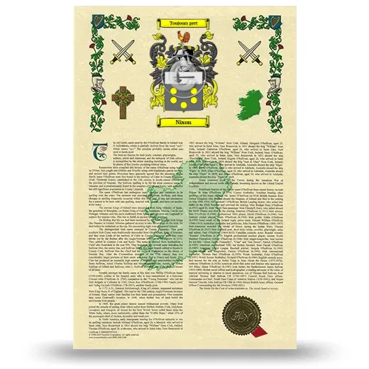 Nixon Armorial History with Coat of Arms