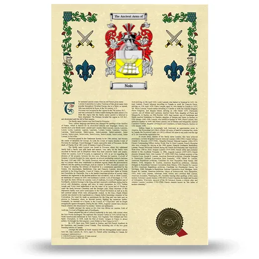 Nois Armorial History with Coat of Arms