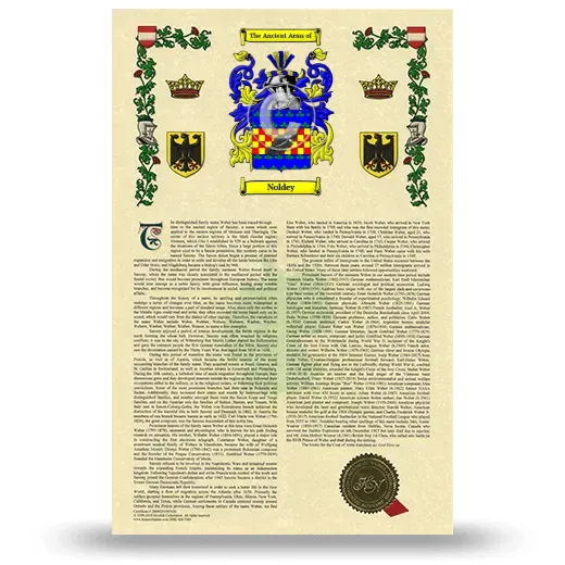 Noldey Armorial History with Coat of Arms