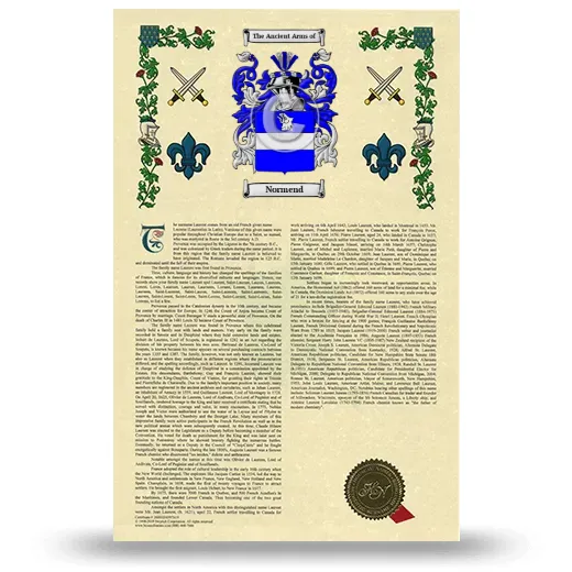 Normend Armorial History with Coat of Arms