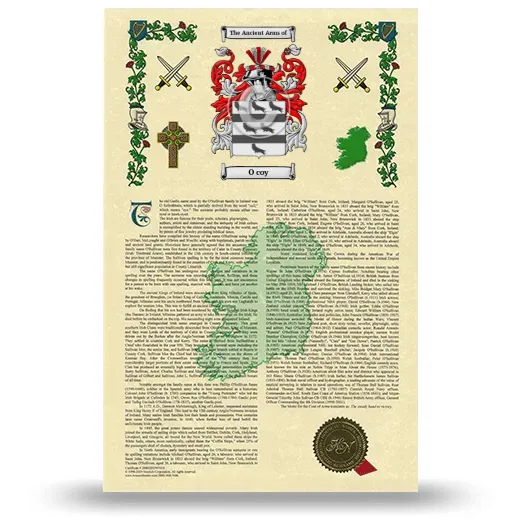 O coy Armorial History with Coat of Arms