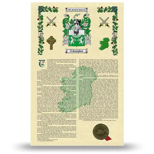 O donoghue Armorial History with Coat of Arms