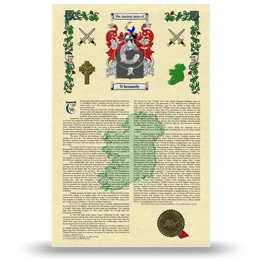 O kennedy Armorial History with Coat of Arms