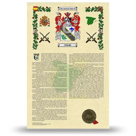 Ochoki Armorial History with Coat of Arms