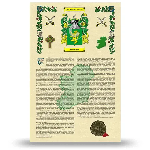 Oconner Armorial History with Coat of Arms