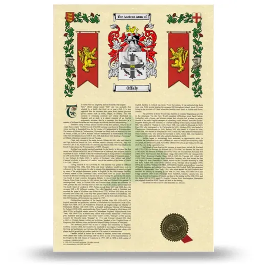 Offaly Armorial History with Coat of Arms