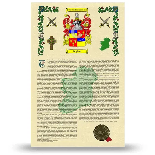 Orghan Armorial History with Coat of Arms
