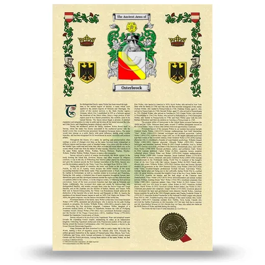 Osterbrock Armorial History with Coat of Arms