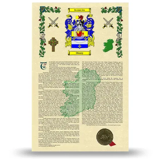 Oterry Armorial History with Coat of Arms