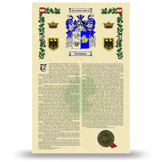 Overmann Armorial History with Coat of Arms