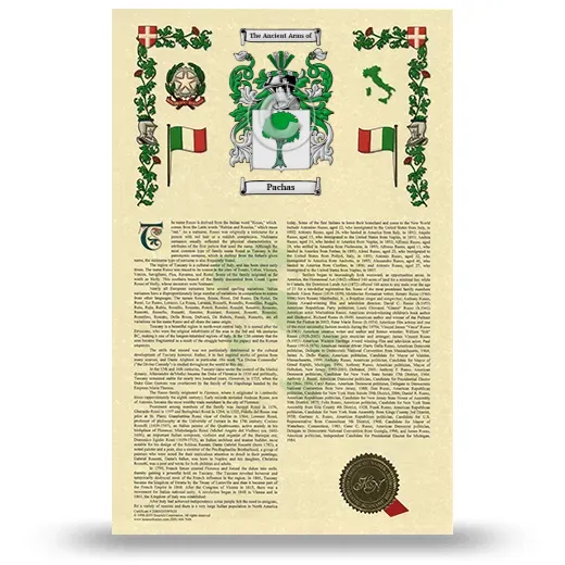 Pachas Armorial History with Coat of Arms