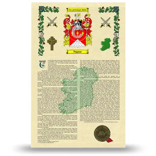 Pagane Armorial History with Coat of Arms