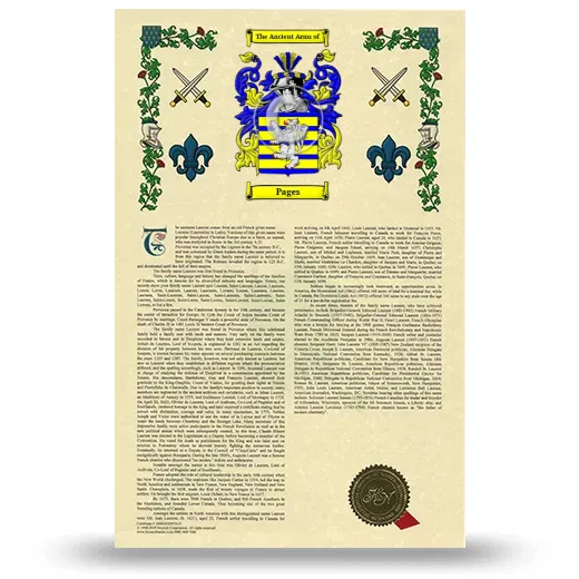 Pages Armorial History with Coat of Arms