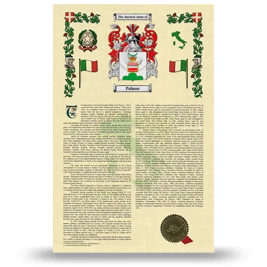 Palmar Armorial History with Coat of Arms