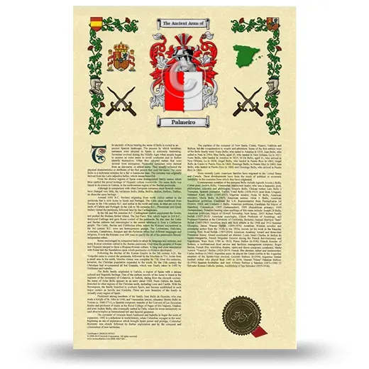 Palmeiro Armorial History with Coat of Arms