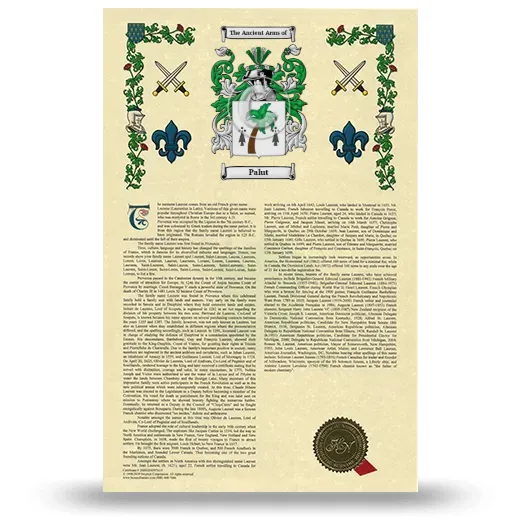 Palut Armorial History with Coat of Arms