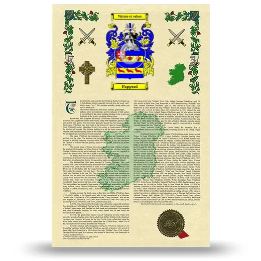 Papperd Armorial History with Coat of Arms