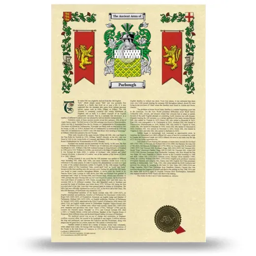Parbough Armorial History with Coat of Arms