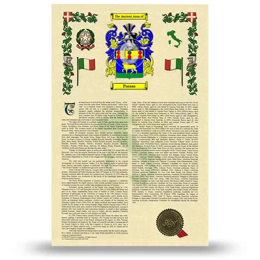 Passas Armorial History with Coat of Arms