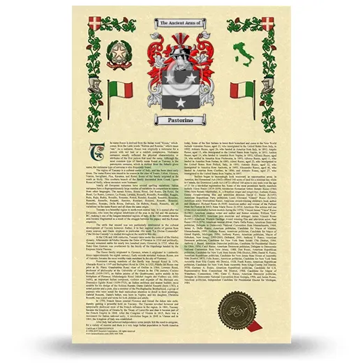Pastorino Armorial History with Coat of Arms