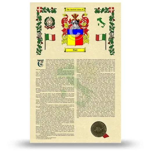 Pati Armorial History with Coat of Arms