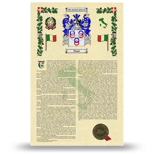 Pazzi Armorial History with Coat of Arms