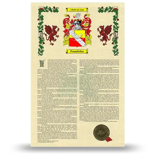 Pennyfather Armorial History with Coat of Arms