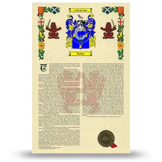 Pertus Armorial History with Coat of Arms